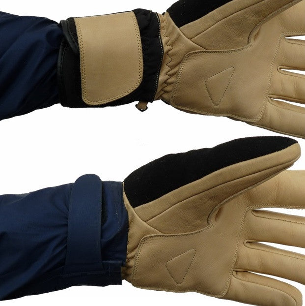 Factory second short cuff ski gloves over or under the cuff