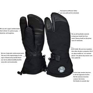 diagram of Free the Powder RX3 Pro Black glove