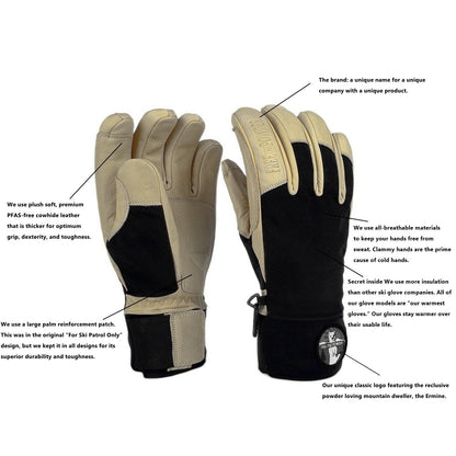 details specs diagram of SX Pro Glove by Free the Powder