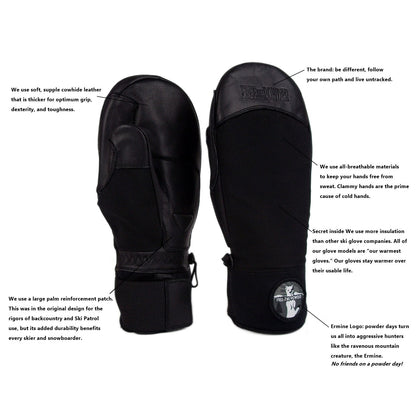 diagram of SX Pro Black ski mitten