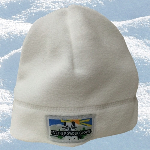 Free the Powder Logo Fleece Baby Beanie in White