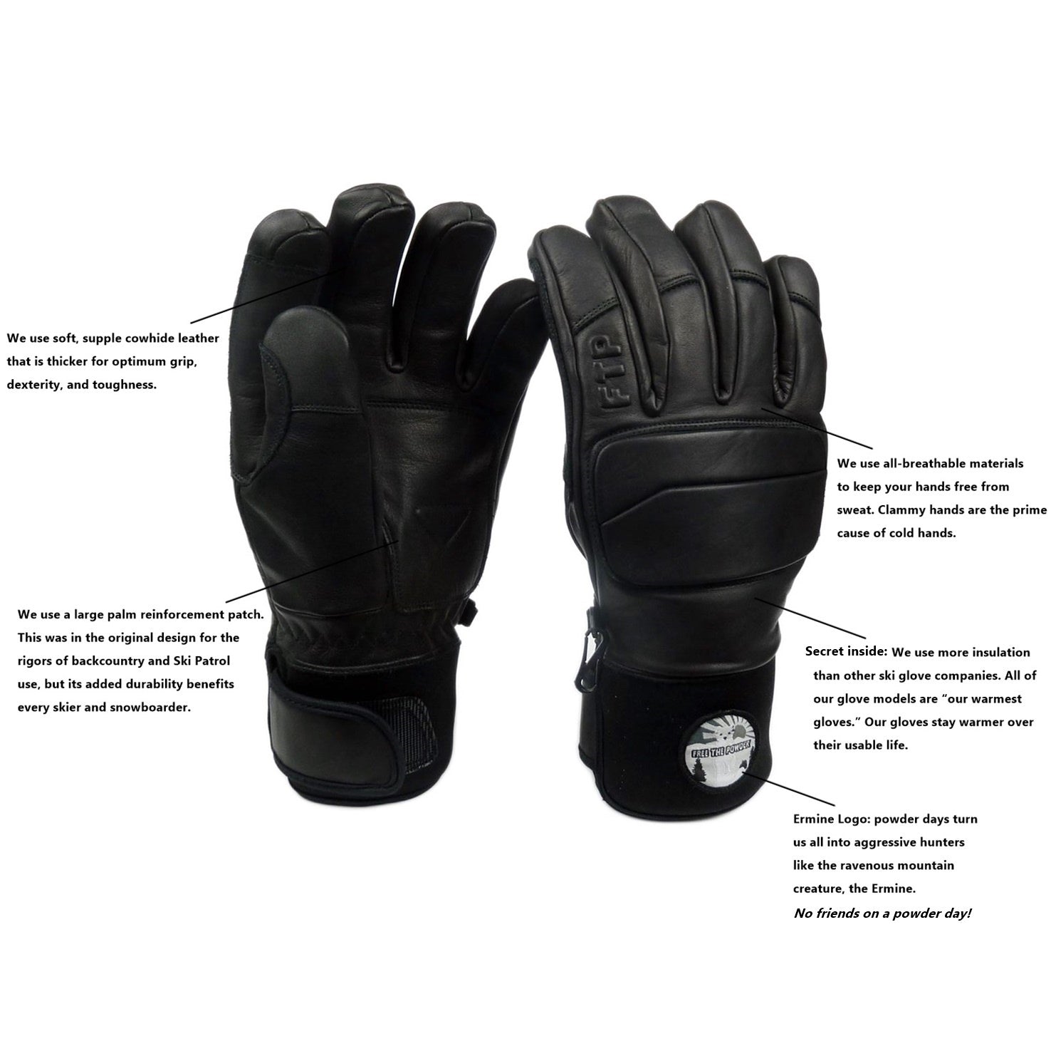 details specs Freeride Sable Glove by Free the Powder